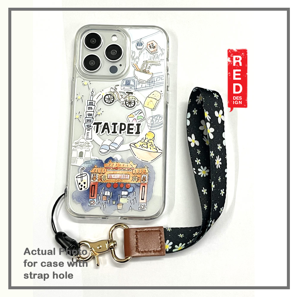 Picture of Red Design Selected Neck Lanyard and Wrist Strap Nylon Fabric with Metal Clasp for Phone Case (Black White)
