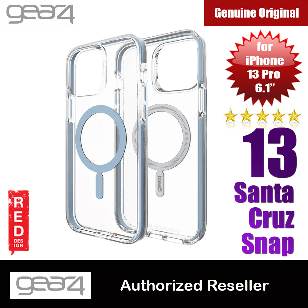 Picture of Apple iPhone 13 Pro 6.1  | Gear4 D30 Santa Cruz Snap Clear Impact Protection with MagSafe Compatibility for iPhone 13 Pro 6.1 (Light Blue)
