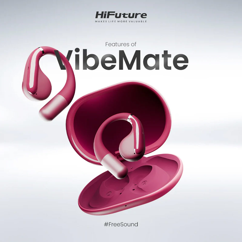 Picture of HiFuture VibeMate Premium Bluetooth 5.4 Comfort Open Ear Headphones Waterproof with ENC Noise Cancellation (Matcha Green)