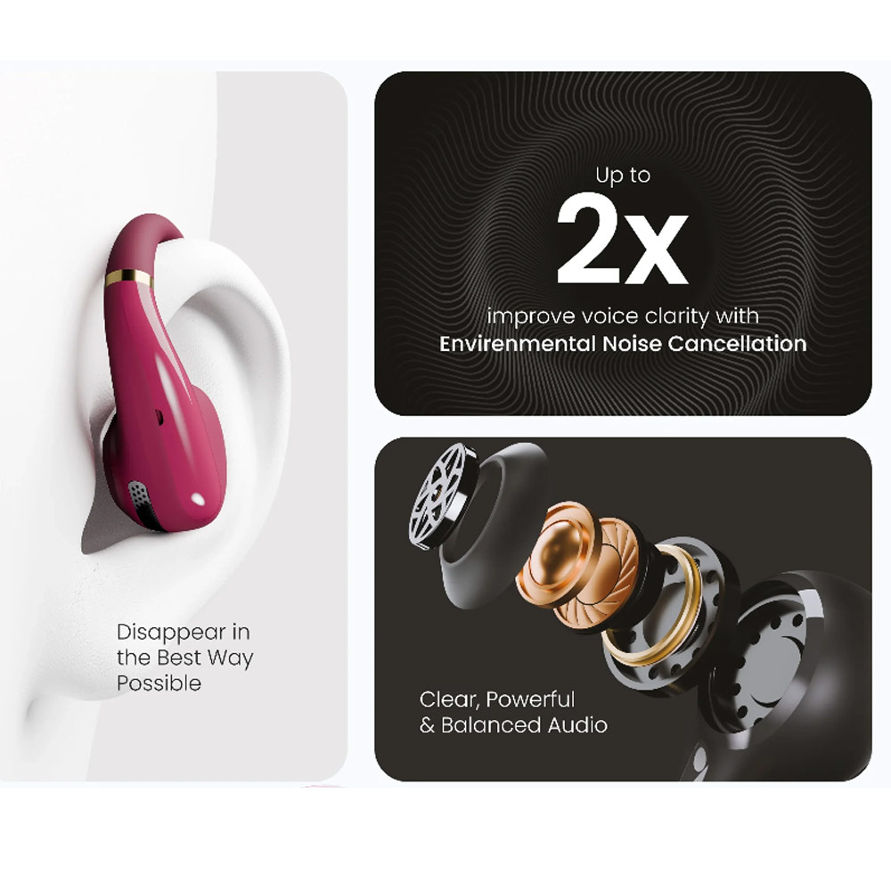 Picture of HiFuture VibeMate Premium Bluetooth 5.4 Comfort Open Ear Headphones Waterproof with ENC Noise Cancellation (Matcha Green)