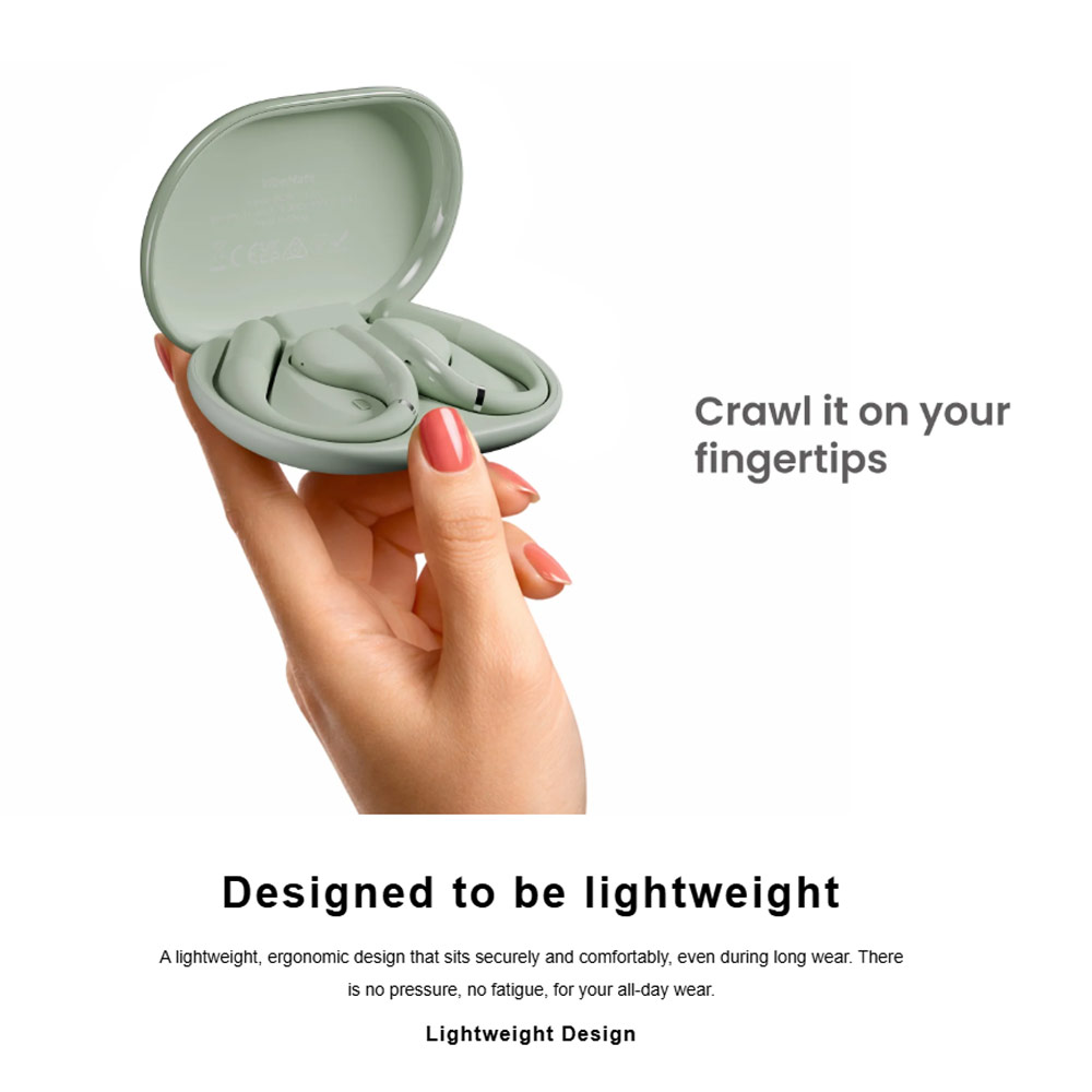 Picture of HiFuture VibeMate Premium Bluetooth 5.4 Comfort Open Ear Headphones Waterproof with ENC Noise Cancellation (Matcha Green)