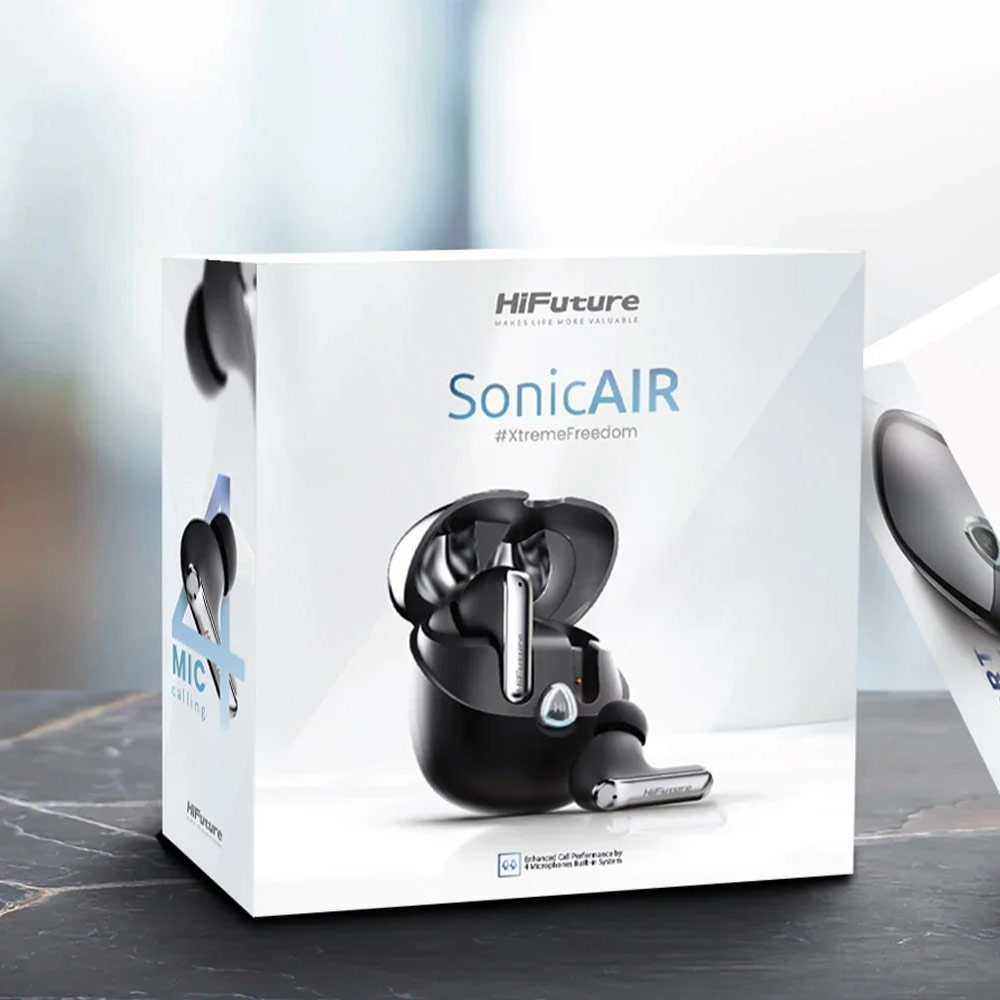 Picture of HiFuture SonicAir Bluetooth 5.3 Comfort Fit TWS Earbuds Waterproof with ENC Noise Cancellation Soft Bass Long Hours(Champagne Gold)
