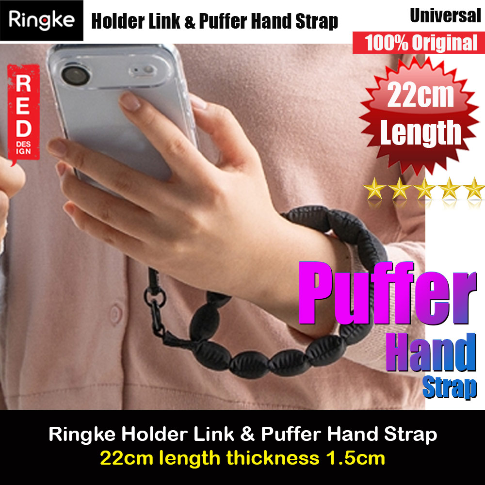 Picture of Ringke Eye Catching Holder Link & Puffer Hand Strap for Phone case (Calm Black) Red Design- Red Design Cases, Red Design Covers, iPad Cases and a wide selection of Red Design Accessories in Malaysia, Sabah, Sarawak and Singapore 