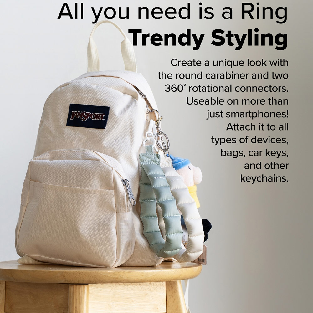 Picture of Ringke Eye Catching Holder Link & Puffer Hand Strap for Phone case (Light Blue)