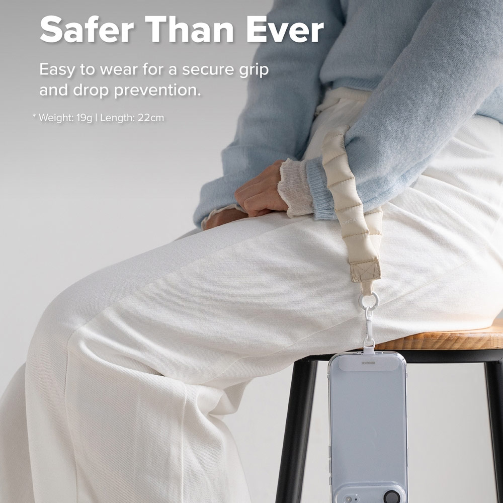 Picture of Ringke Eye Catching Holder Link & Puffer Hand Strap for Phone case (Light Blue)