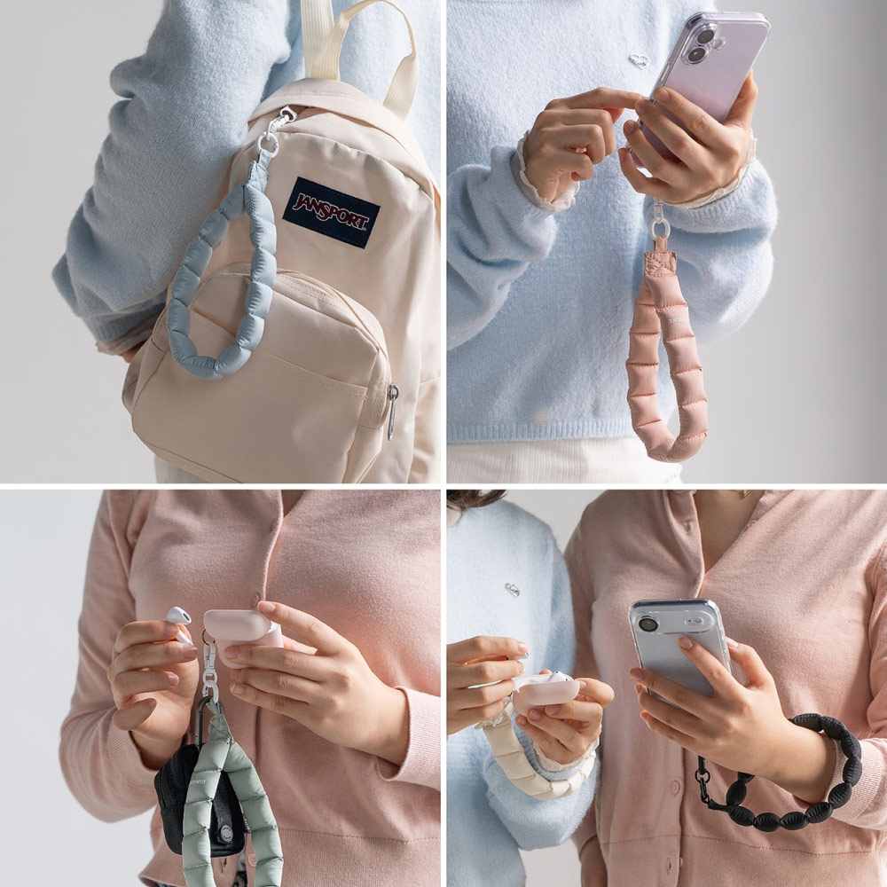 Picture of Ringke Eye Catching Holder Link & Puffer Hand Strap for Phone case (Light Blue)