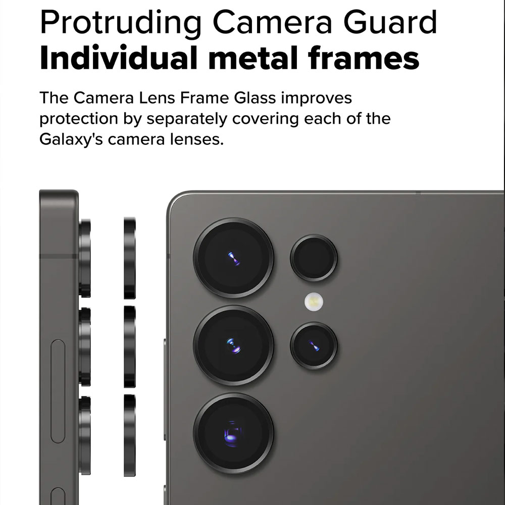 Picture of Samsung Galaxy S25 Ultra | Ringke Camera Lens Frame Glass Protector with Easy Installation for Samsung Galaxy S25 Ultra (Black)