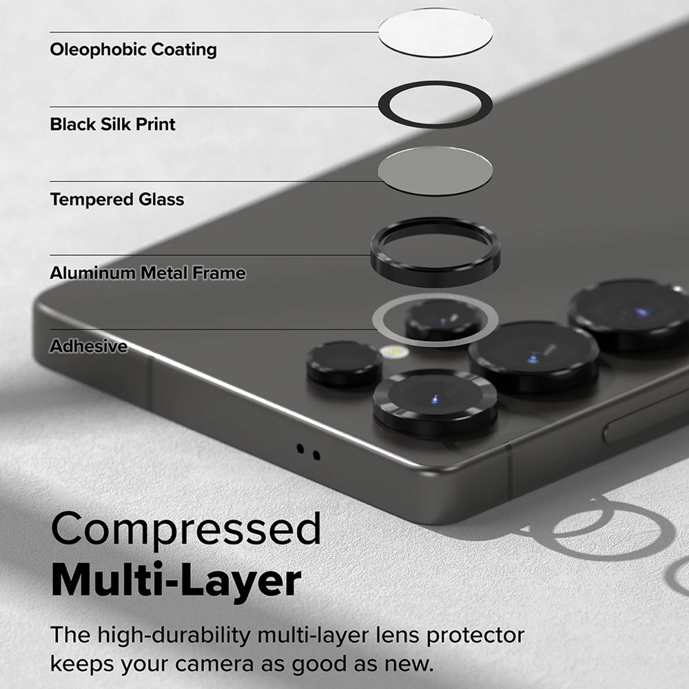 Picture of Samsung Galaxy S25 Ultra | Ringke Camera Lens Frame Glass Protector with Easy Installation for Samsung Galaxy S25 Ultra (Black)