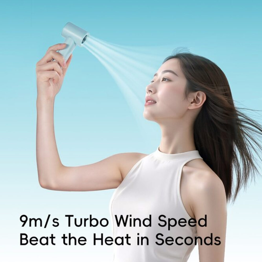 Picture of Rock Crayon ShinChan 5 Ultra Speed Strong Wind Force Portable Mini Handheld Fan 3000mAh 17400RPM (Mint Green)