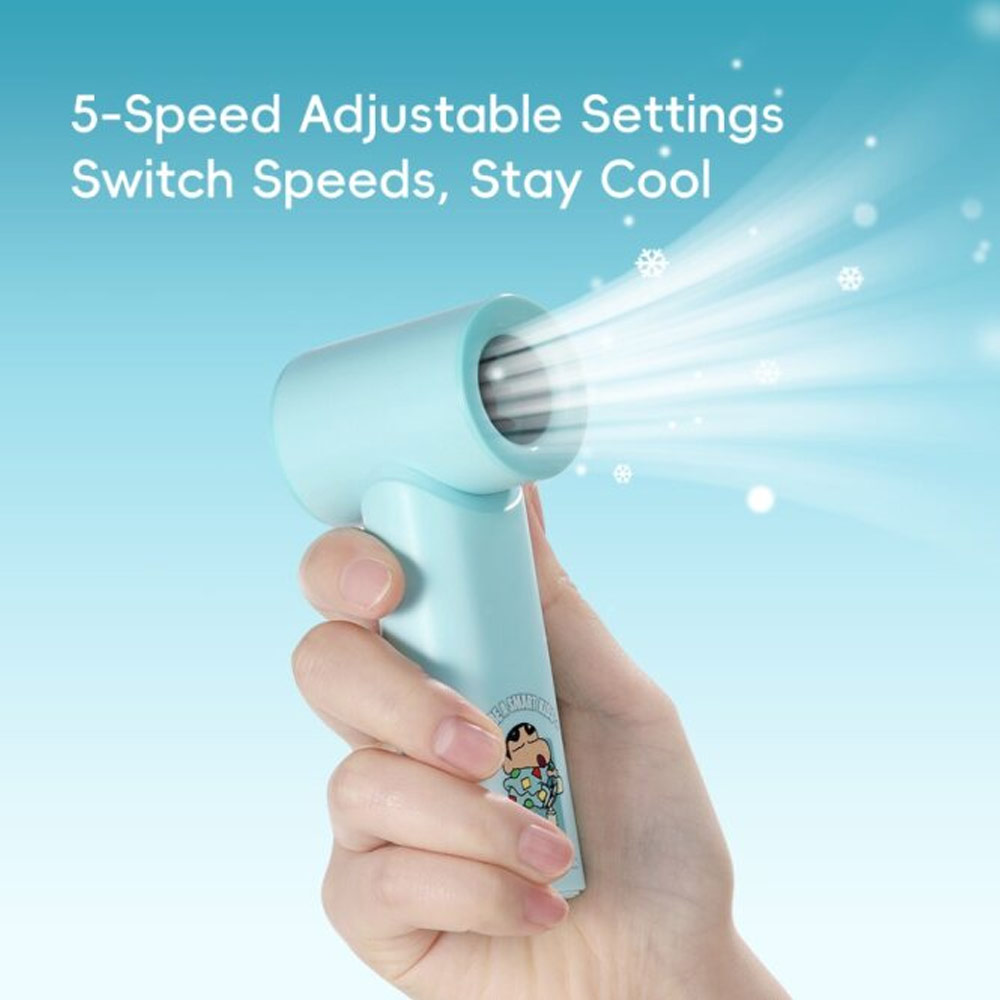 Picture of Rock Crayon ShinChan 5 Ultra Speed Strong Wind Force Portable Mini Handheld Fan 3000mAh 17400RPM (Mint Green)