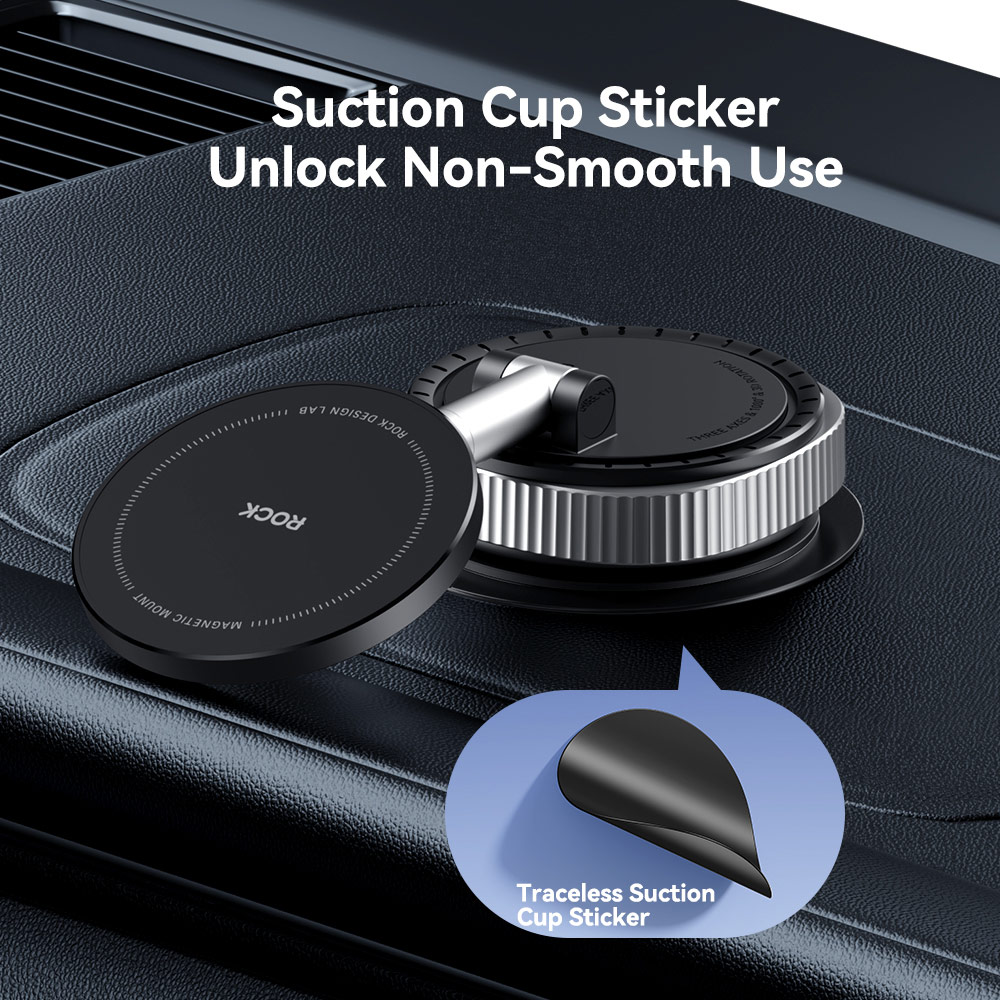 Picture of Rock Magnetic Car Holder Car Mount Phone Holder with Strong Vacuum Suction for Windscreen and Dashboard
