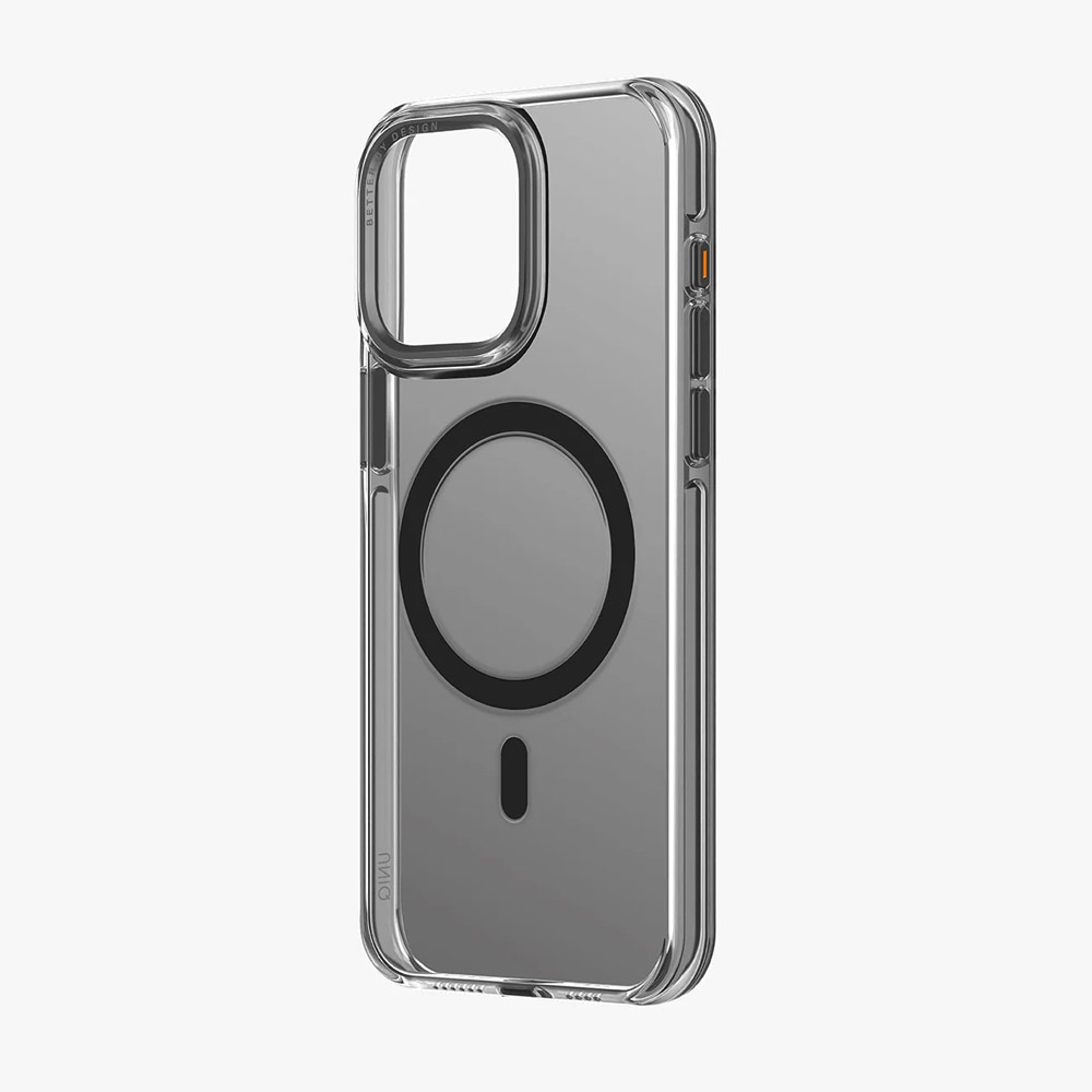 Picture of Apple iPhone 15 Pro Max 6.7 Case | Uniq Calio Aluminum Lens Frame Magnetic Drop Protection Case Casing for iPhone 15 Pro Max 6.7 (Smoke)