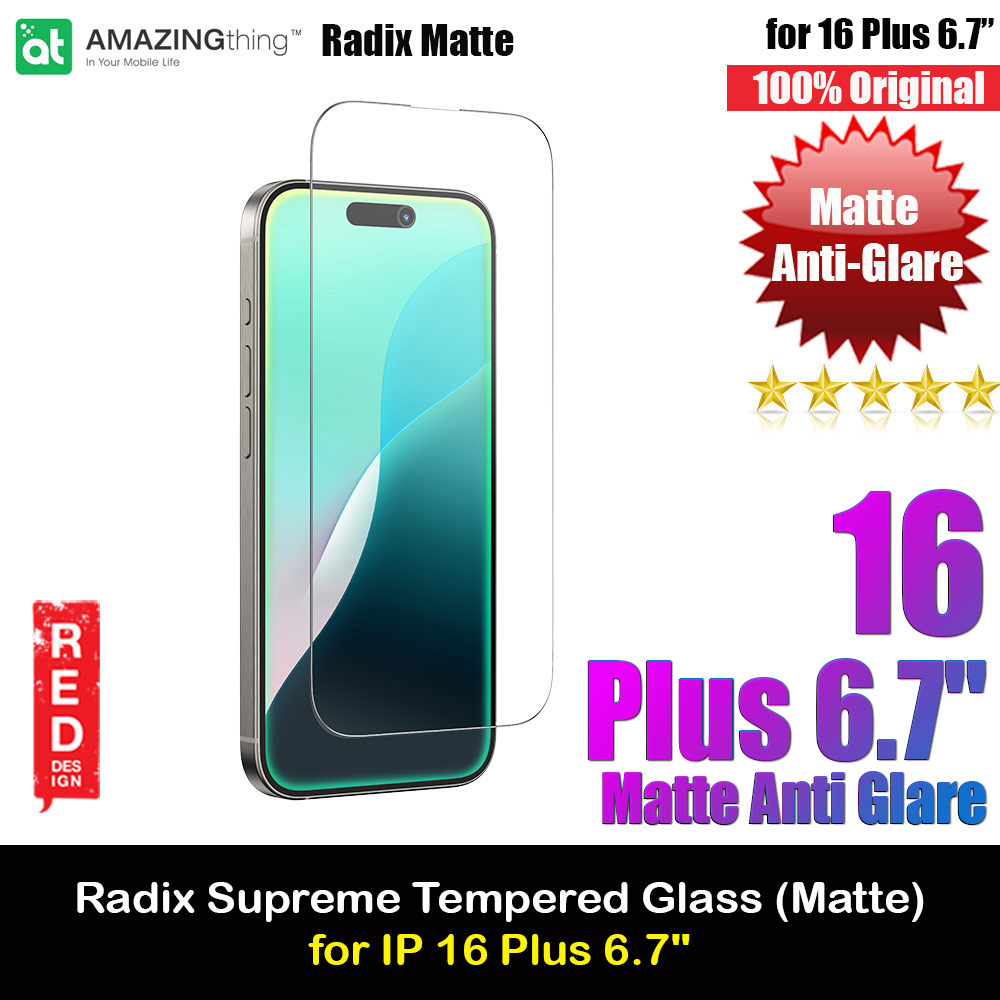 Picture of Apple iPhone 16 Plus 6.7  | Amazingthing Radix Supreme Matte Anti Glare Fully Covered Tempered Glass for iPhone 16 Plus 6.7 (Matte Anti Glare)