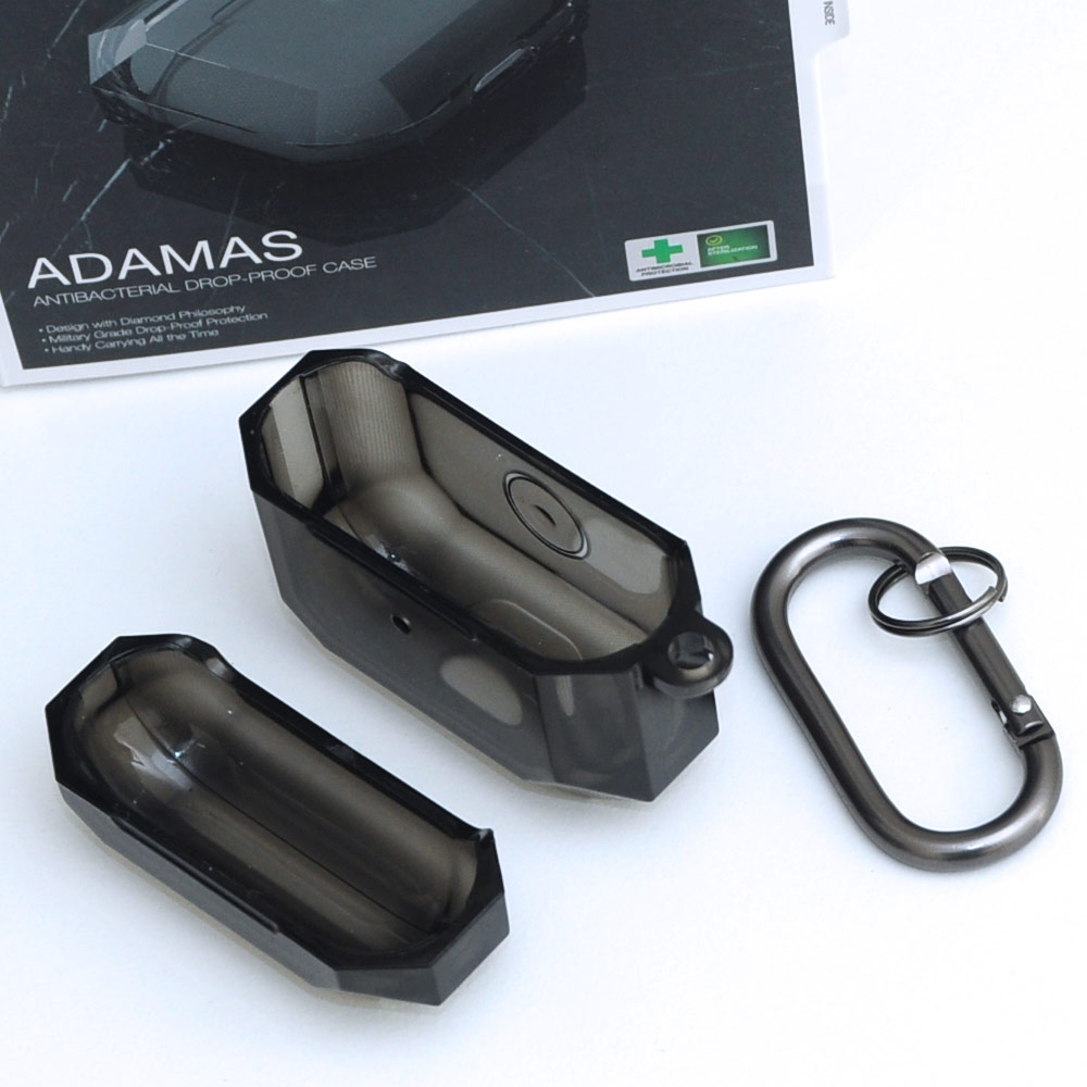 Picture of Apple Airpods 3 Case | Amazingthing Adamas Antibacterial Drop Proof Case for Airpods 3 Case (Clear Black)