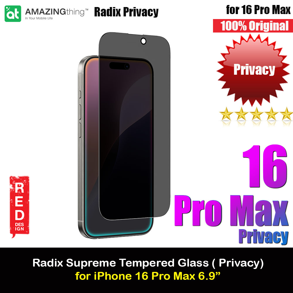 Picture of Apple iPhone 16 Pro Max 6.9  | Amazingthing Radix Supreme Privacy Fully Covered Tempered Glass for iPhone 16 Pro Max 6.9 (Privacy)