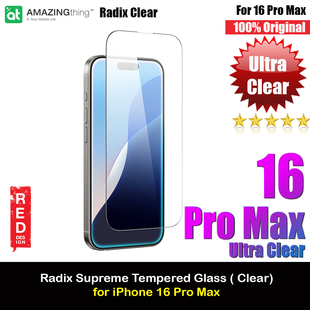 Picture of Apple iPhone 16 Pro Max 6.9  | Amazingthing Radix Supreme Fully Covered Tempered Glass for iPhone 16 Pro Max 6.9 (Ultra Clear)