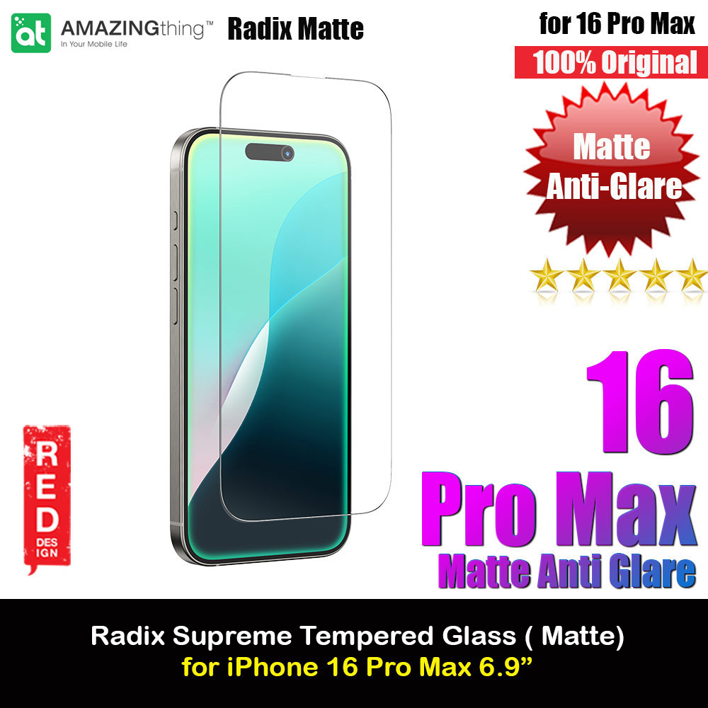 Picture of Apple iPhone 16 Pro Max 6.9  | Amazingthing Radix Supreme Matte Anti Glare Fully Covered Tempered Glass for iPhone 16 Pro Max 6.9 (Matte Anti Glare)