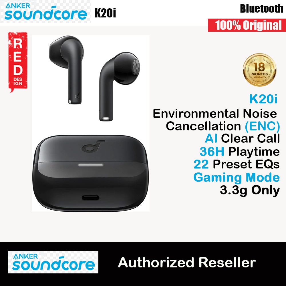 Picture of Soundcore by Anker K20i In Ear TWS wireless earbuds 36 Hours Playtime AI Clear Call (Black) Red Design- Red Design Cases, Red Design Covers, iPad Cases and a wide selection of Red Design Accessories in Malaysia, Sabah, Sarawak and Singapore 