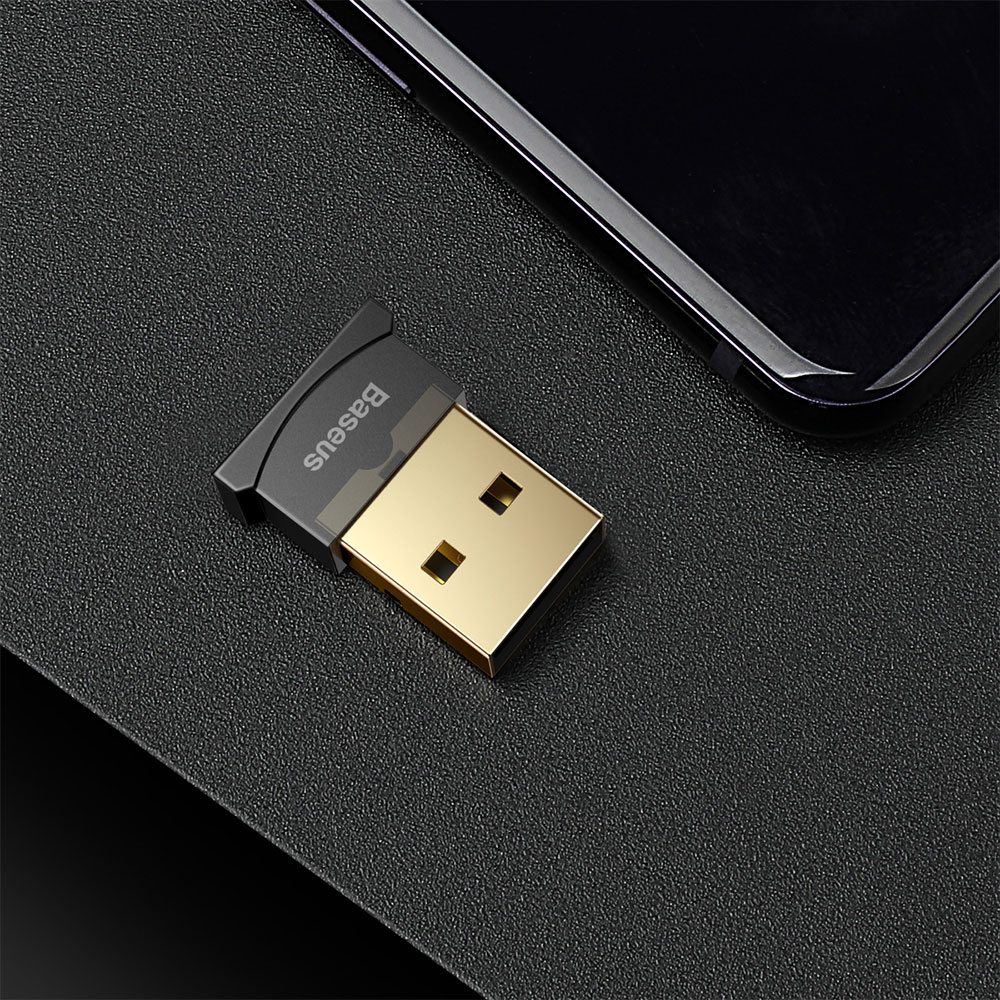 Picture of Baseus USB Bluetooth 4.0 Adapter External Bluetooth Adapter Compatible with Window for connect bluetooth headsets earphone speakers mouse keyboards mobile phones tablets gamepads (Black)