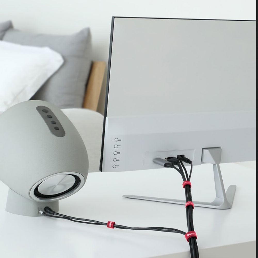 Picture of Baseus Cable Management Winder Velcro hook and loop fastener free cut strap strong velcro Strap (Red 300cm)