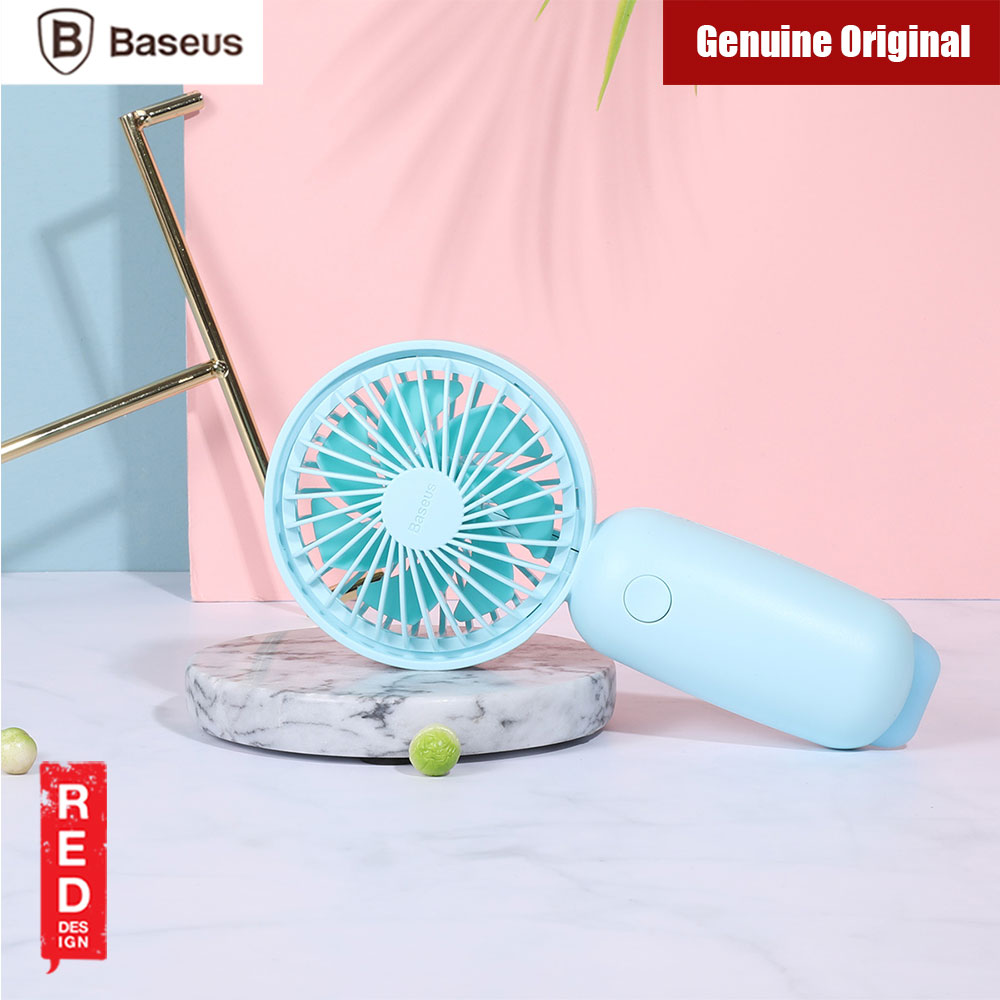 Picture of Baseus 1500mah Rechargeable Battery Fan Office Home Outdoor Portable Handheld Mini Fan 3 Speed Adjustable Cooling Fan (Blue)