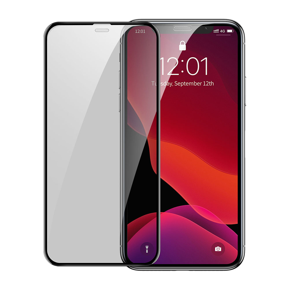 Picture of Apple iPhone 11 6.1  | Baseus 3D Anti Peep View Spy Privacy Full Coverage Tempered Glass wit Anti Dust  for Apple iPhone 11 6.1 (Anti Peep View Privacy Black)