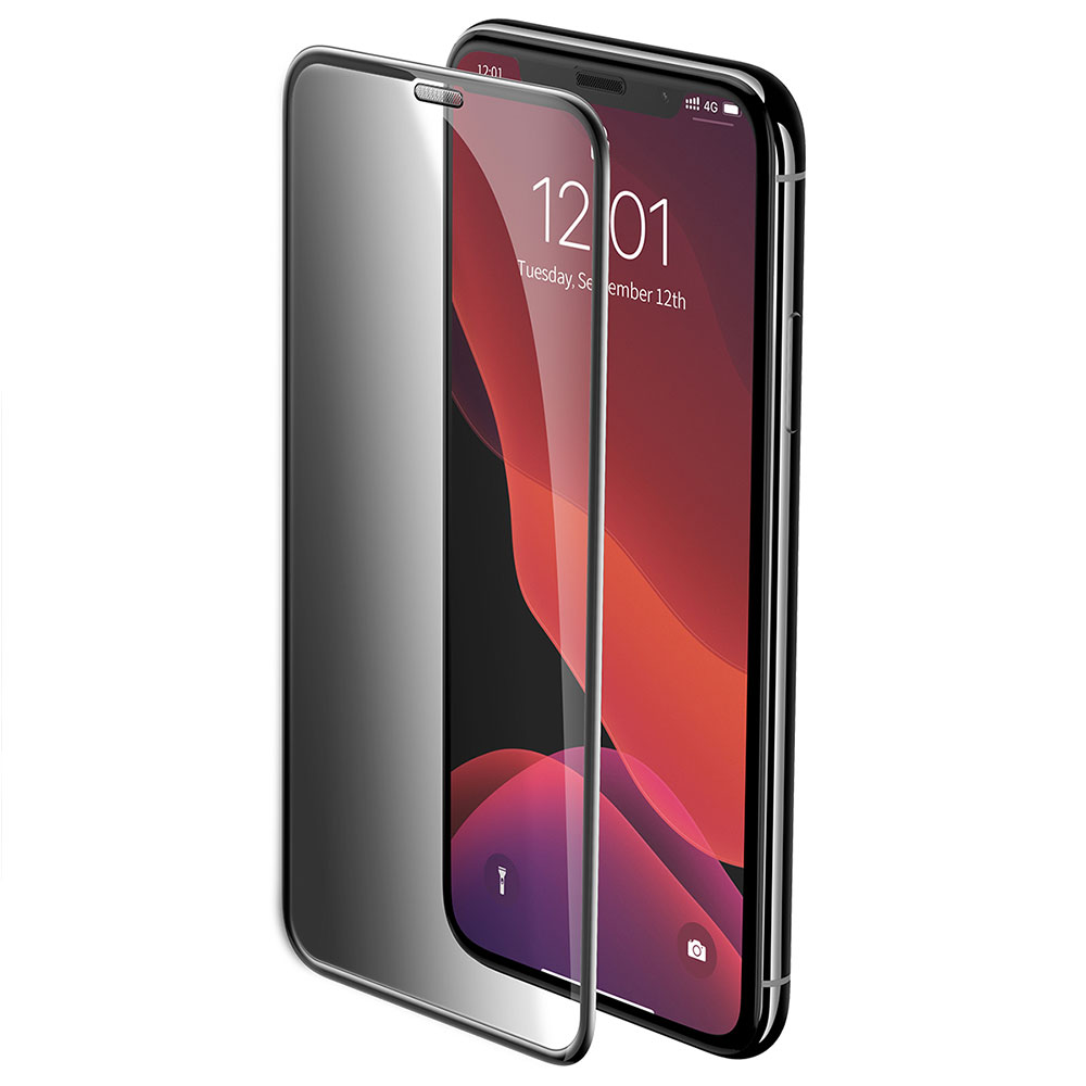 Picture of Apple iPhone 11 6.1  | Baseus 3D Anti Peep View Spy Privacy Full Coverage Tempered Glass wit Anti Dust  for Apple iPhone 11 6.1 (Anti Peep View Privacy Black)