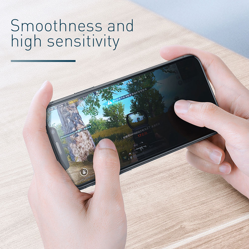 Picture of Apple iPhone 11 6.1  | Baseus 3D Anti Peep View Spy Privacy Full Coverage Tempered Glass wit Anti Dust  for Apple iPhone 11 6.1 (Anti Peep View Privacy Black)
