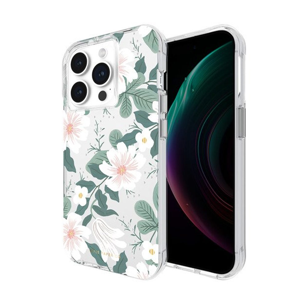 Picture of Apple iPhone 15 Pro Max 6.7  | Case Mate Case-Mate Rifle Paper Co Floral Design Drop Protection Case with Magnetic Charging for iPhone 15 Pro Max 6.7 (Willow)