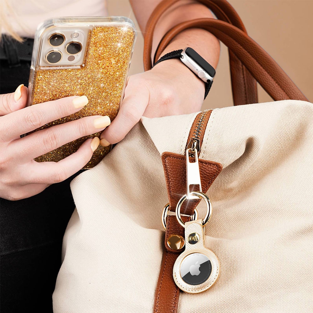 Picture of Apple Air Tag | Case-Mate Case Mate Keychain Case Protective Cover Case Keyring Design for Apple AirTag (Gold)