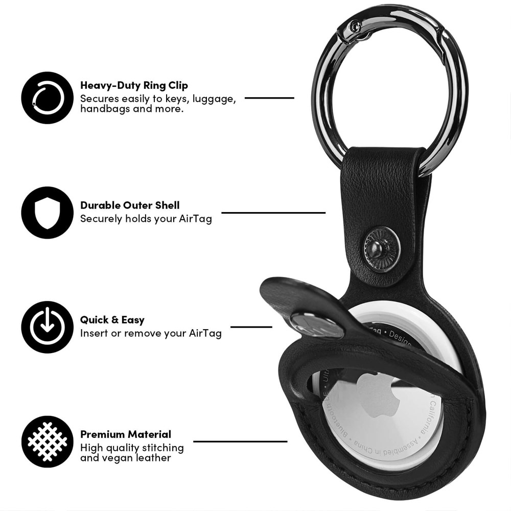 Picture of Apple Air Tag | Case-Mate Case Mate Keychain Case Protective Cover Case Keyring Design for Apple AirTag (Black)