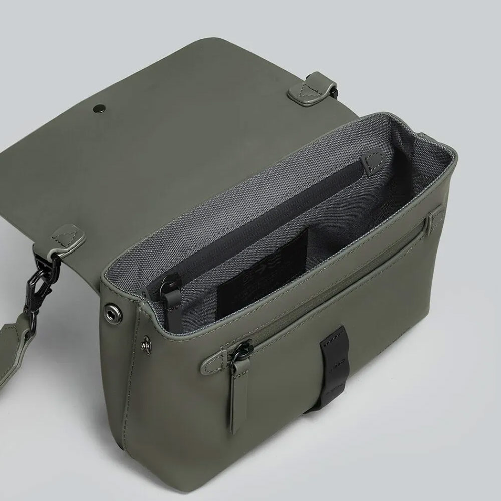 Picture of Gaston Luga SPLÄSH CROSSBODY BAG Premium Waterproof Eco Material Bag Compact Messenger Style Bag with Detachable Shoulder Strap As Clutch (Olive)