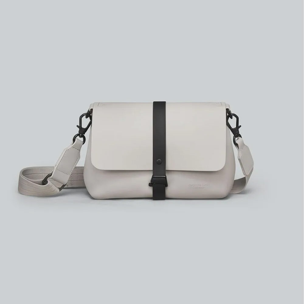 Picture of Gaston Luga SPLÄSH CROSSBODY BAG Premium Waterproof Eco Material Bag Compact Messenger Style Bag with Detachable Shoulder Strap As Clutch (Taupe)