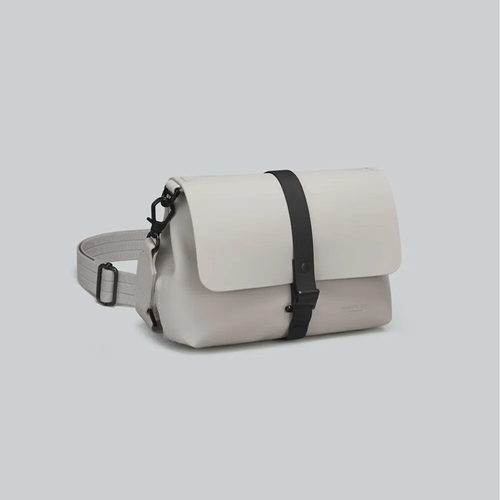 Picture of Gaston Luga SPLÄSH CROSSBODY BAG Premium Waterproof Eco Material Bag Compact Messenger Style Bag with Detachable Shoulder Strap As Clutch (Taupe)
