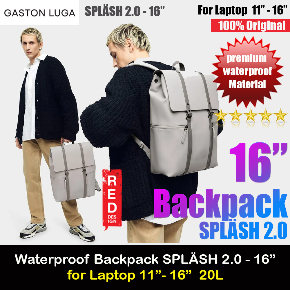 Picture of Gaston Luga SPLÄSH 2.0 16" Premium Waterproof Eco Material Backpack 20L (Taupe) Red Design- Red Design Cases, Red Design Covers, iPad Cases and a wide selection of Red Design Accessories in Malaysia, Sabah, Sarawak and Singapore 