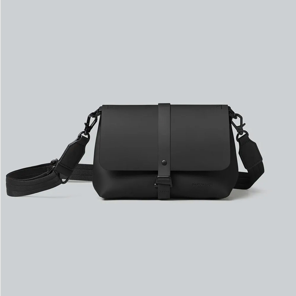Picture of Gaston Luga SPLÄSH CROSSBODY BAG Premium Waterproof Eco Material Bag Compact Messenger Style Bag with Detachable Shoulder Strap As Clutch (Black)