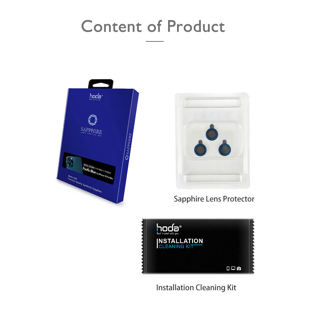 Picture of Apple iPhone 13 Pro 6.1  | Hoda Sapphire Lens Protector for iPhone 13 Pro 6.1 iPhone 13 Pro Max 6.7  (3PCS Graphite)