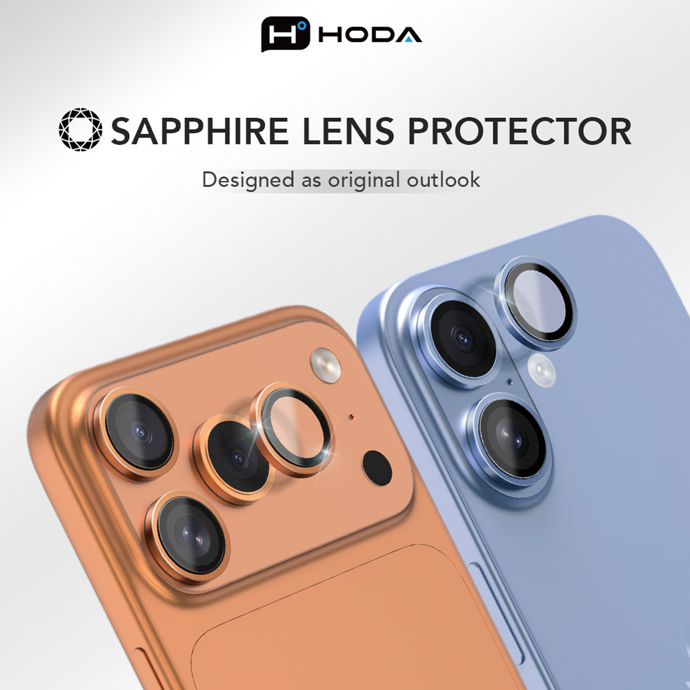 Picture of Apple iPhone 17 Pro 6.3  | Hoda Sapphire Lens Protector for iPhone 17 Pro Max 6.9 17 Pro 6.3  (3PCS Orange)