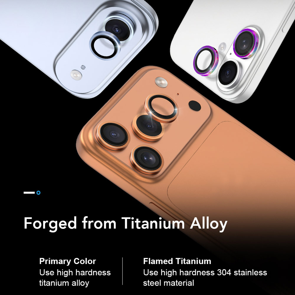 Picture of Apple iPhone 17 Pro 6.3  | Hoda Sapphire Lens Protector for iPhone 17 Pro Max 6.9 17 Pro 6.3  (3PCS Orange)