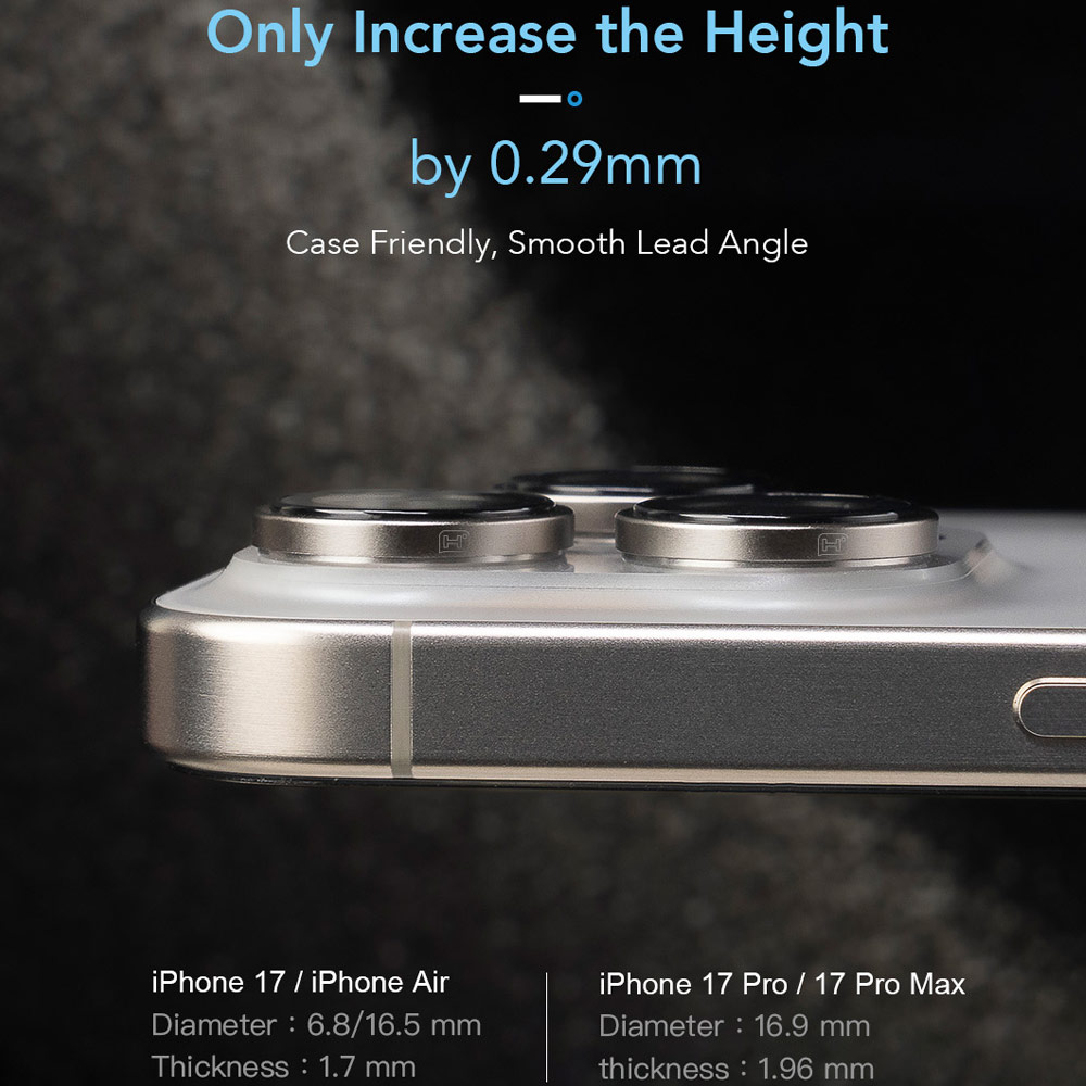 Picture of Apple iPhone 17 Pro 6.3  | Hoda Sapphire Lens Protector for iPhone 17 Pro Max 6.9 17 Pro 6.3  (3PCS Orange)