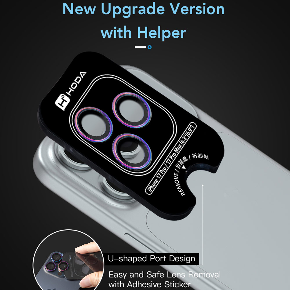Picture of Apple iPhone 17 Pro 6.3  | Hoda Sapphire Lens Protector for iPhone 17 Pro Max 6.9 17 Pro 6.3  (3PCS Orange)
