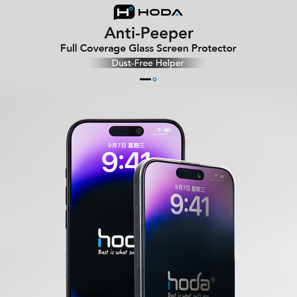 Picture of Apple iPhone 17 Pro 6.3 Screen Protector | Hoda Privacy Full Coverage Tempered Glass Screen Protector for iPhone 17 Pro 6.3 (Anti Peep)