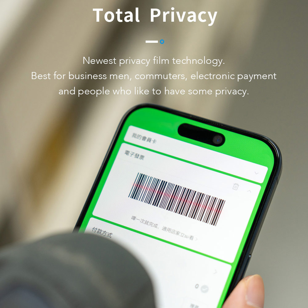 Picture of Apple iPhone 17 Pro 6.3 Screen Protector | Hoda Privacy Full Coverage Tempered Glass Screen Protector for iPhone 17 Pro 6.3 (Anti Peep)