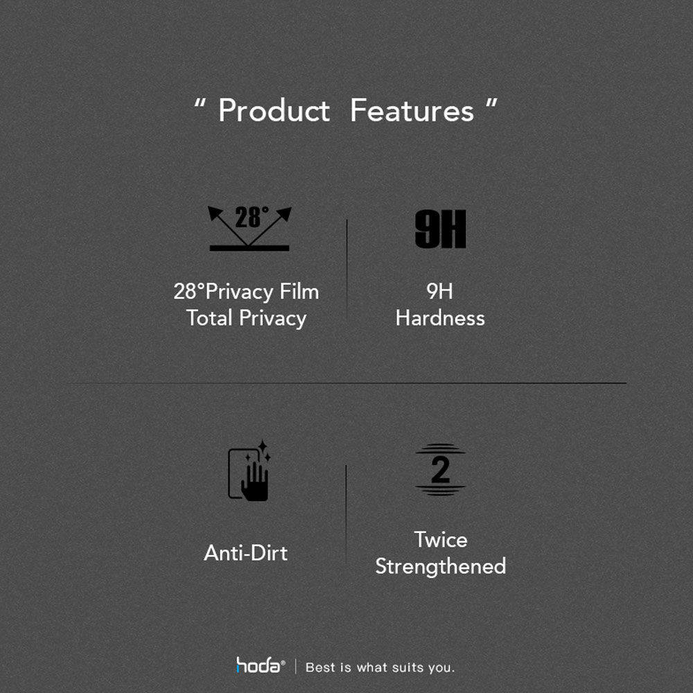 Picture of Apple iPhone 15 Pro 6.1 Screen Protector | Hoda 0.33mm 2.5D Full Coverage Anti Peep Tempered Glass Screen Protector for Apple iPhone 15 Pro 6.1 (Privacy)