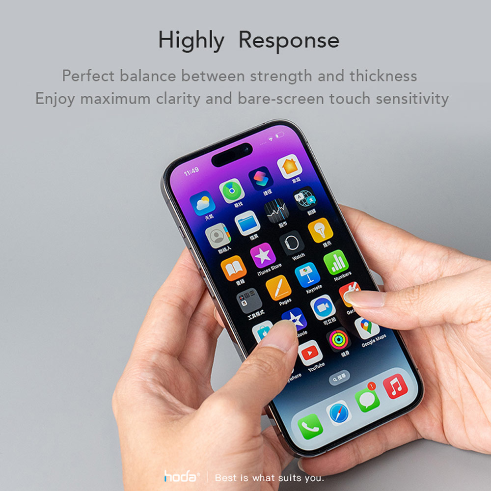 Picture of Apple iPhone 15 Pro 6.1 Screen Protector | Hoda 0.33mm 2.5D Full Coverage Anti Peep Tempered Glass Screen Protector for Apple iPhone 15 Pro 6.1 (Privacy)