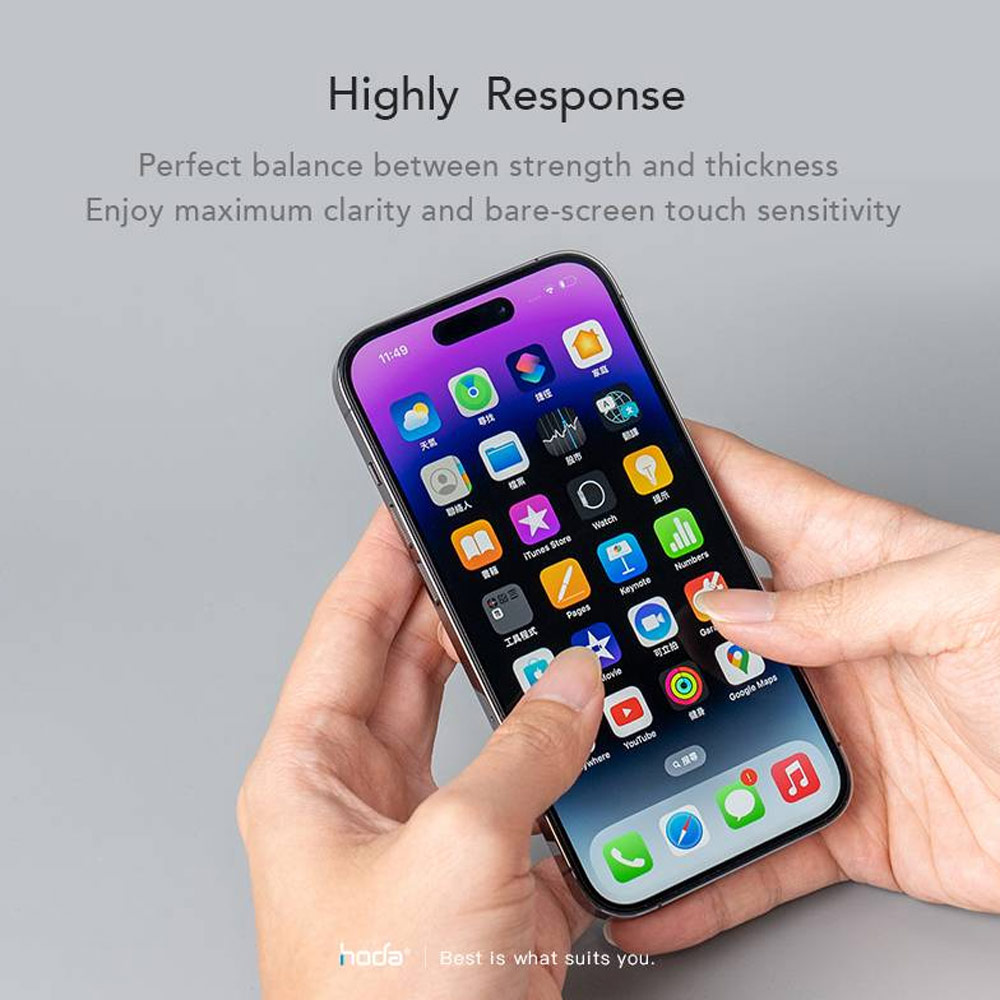 Picture of Apple iPhone 13 6.1 Screen Protector | Hoda 0.33mm 2.5D Full Coverage Anti Reflection Tempered Glass Screen Protector for Apple iPhone 13 iPhone 13 Pro 6.1 iPhone 14 6.1  (Anti Reflection)