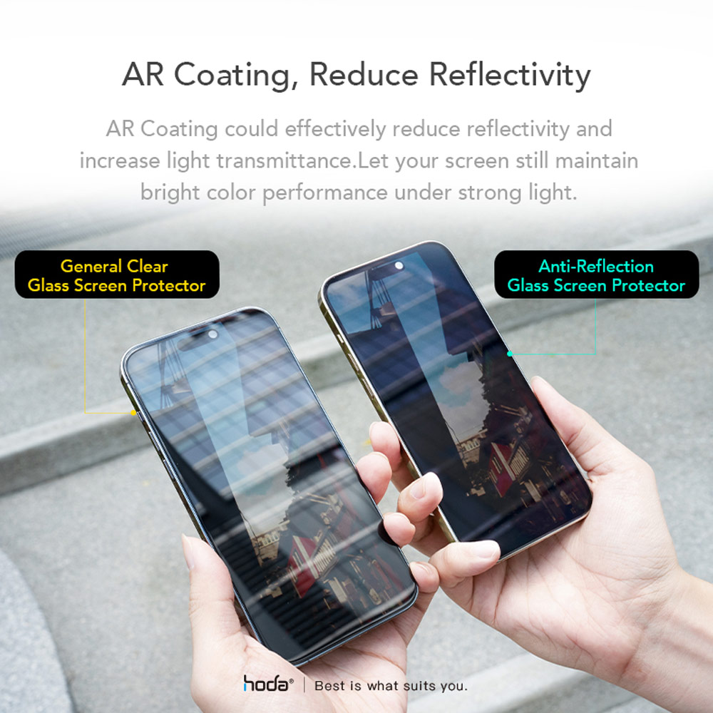 Picture of Apple iPhone 15 Pro 6.1 Screen Protector | Hoda 0.33mm 2.5D Full Coverage Anti Reflection Tempered Glass Screen Protector for Apple iPhone 15 Pro 6.1 (Anti Reflection)