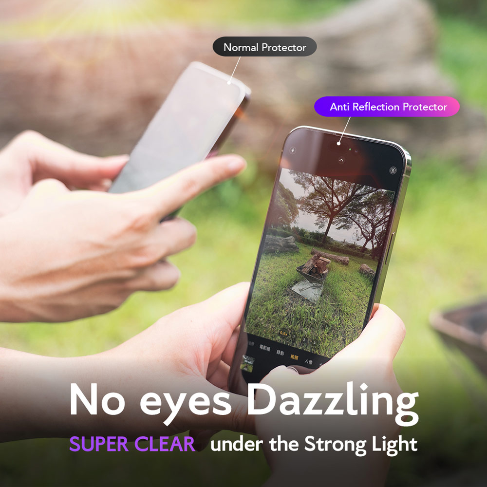 Picture of Apple iPhone 17 Pro 6.3 Screen Protector | Hoda Anti Reflection Full Coverage Tempered Glass Screen Protector for iPhone 17 Pro 6.3 (Anti Reflection)