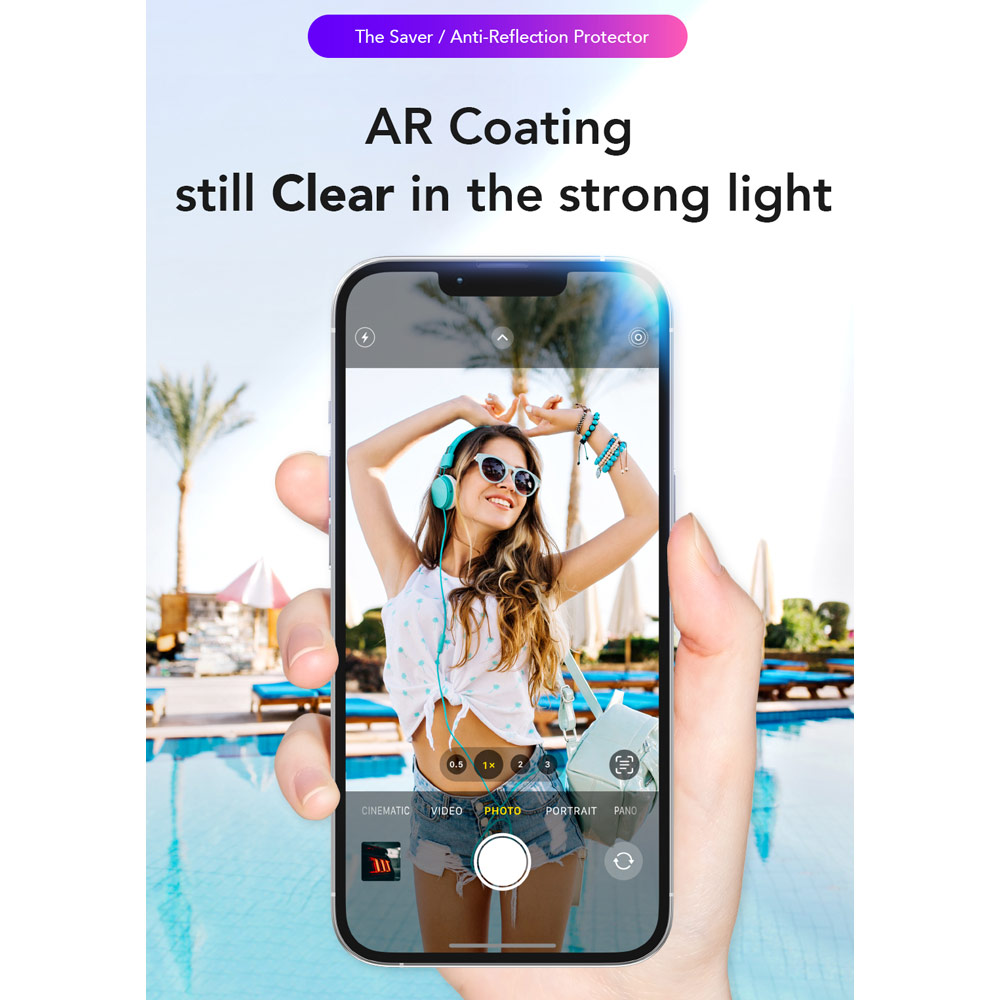 Picture of Apple iPhone 17 Pro 6.3 Screen Protector | Hoda Anti Reflection Full Coverage Tempered Glass Screen Protector for iPhone 17 Pro 6.3 (Anti Reflection)