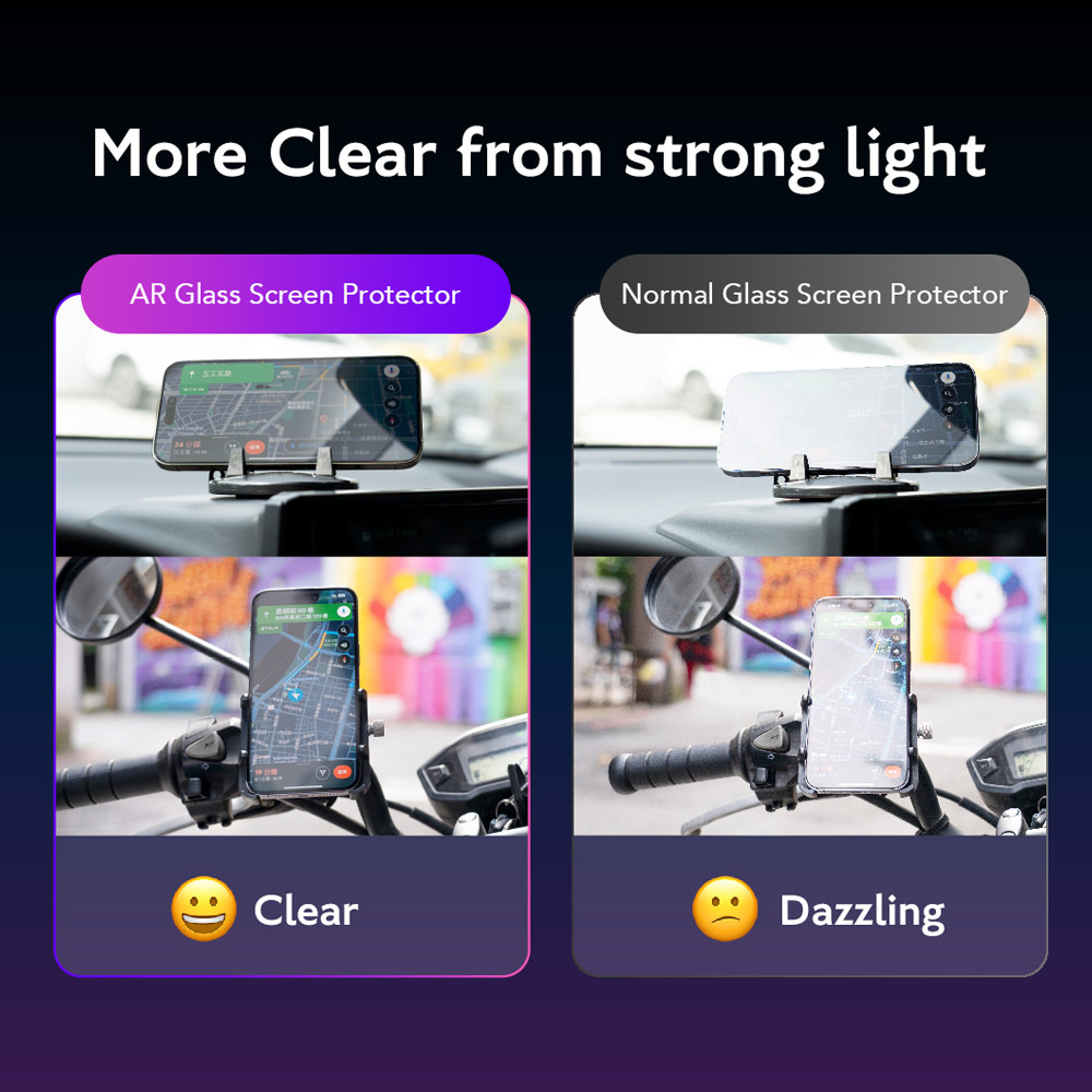 Picture of Apple iPhone 17 Pro 6.3 Screen Protector | Hoda Anti Reflection Full Coverage Tempered Glass Screen Protector for iPhone 17 Pro 6.3 (Anti Reflection)